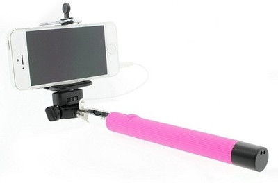 

Selfie with Inbuild Cable Selfie Stick(Pink, Supports Up to 450 g)