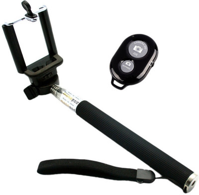 

H.P.D Stick with Bluetooth Remote Selfie Stick(Black, Supports Up to 500 g)