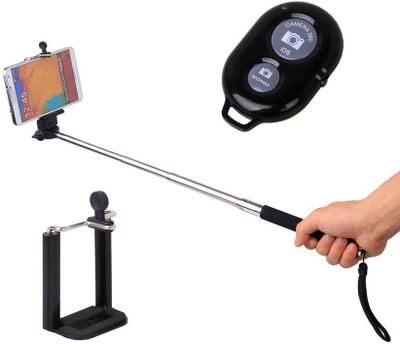 

Evoque Selfie Stick With Bluetooth Remote Selfie Stick(Black, Supports Up to 500 g)