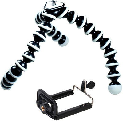 

Finger's Flexible 8.5 inch For Mobiles & Cameras With Universal Mobile Attachment Tripod Kit(Black, Supports Up to 200 g)