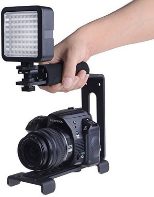 

Neewer Aluminum Video Action Stabilizing Handle Grip Bracket With Cold Shoe And 1/4" Screw For Camcorders Tripod Kit(Black)
