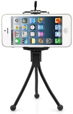 

Techvik Adjustable Mini Mobile Phone Camera Stand Clip Bracket Holder And Tripod(Black, Supports Up to 500 g)