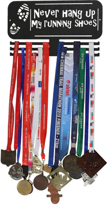 

Runwynd Never Hang Up My Running Shoes Medal Hanger - One Foot Trophy(L)