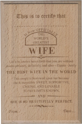 

Atpata Funky World'S Best WIFE Certificate Award Trophy(S)