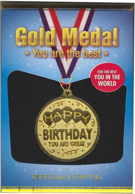 

Atpata Funky Happy Birthday Gold Medal Medal(M)