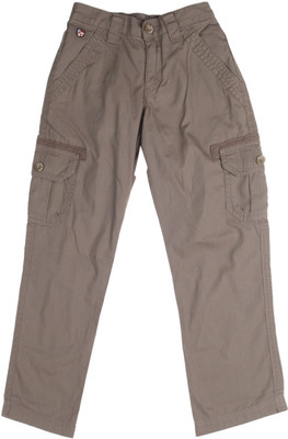 

US Polo Kids Slim Fit Boys Brown Trousers, Me. brown