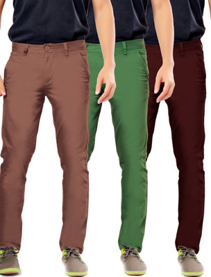 

Uber Urban Slim Fit Men's Brown, Green, Maroon Trousers