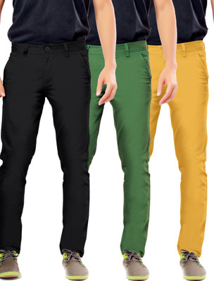 

Uber Urban Slim Fit Men's Black, Green, Yellow Trousers