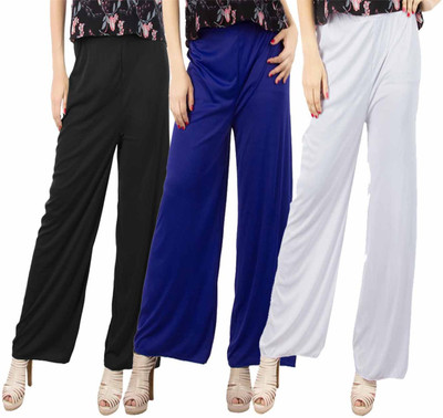 Fashion Flow+ Regular Fit Women White, Blue, Black Trousers