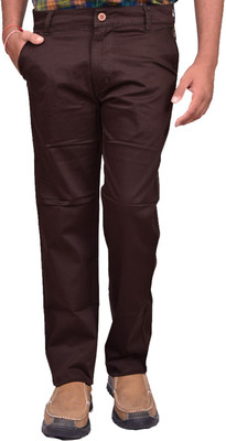 BRITISH TERMINAL Slim Fit Men Brown Trousers