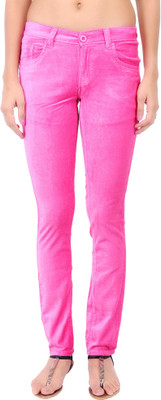 Fashion Cult Slim Fit Women Pink Trousers