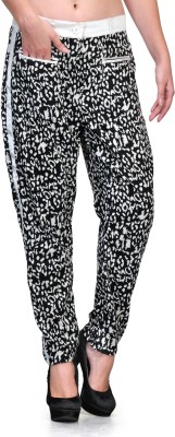 Natty India Slim Fit Women White, Black Trousers