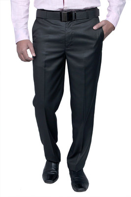 

Routeen Regular Fit Men Black Trousers