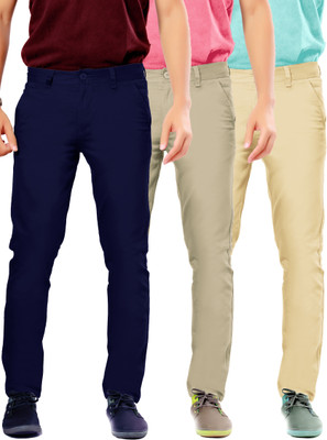 

Uber Urban Rocky Slim Fit Men's Blue, Silver, Beige Trousers, Beige;blue;silver