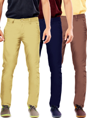 

Uber Urban Rocky Slim Fit Men's Beige, Blue, Brown Trousers