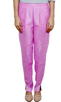 

IndiWeaves Slim Fit Women's Pink Trousers