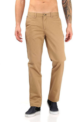 

London Fog Slim Fit Men's Beige Trousers, Khaki