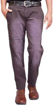 

British Terminal Regular Fit Men's Brown Trousers, Dark brown
