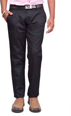 BRITISH TERMINAL Slim Fit Men Black Trousers