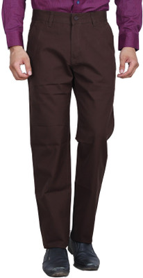 

Studio Nexx Regular Fit Men's Brown Trousers, Coffee