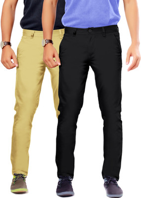 

Uber Urban Rocky Slim Fit Men's Beige, Black Trousers