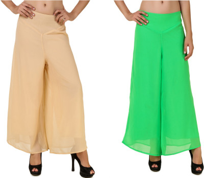Chik Fab Regular Fit Women's Beige, Green Trousers
