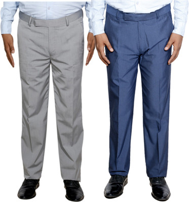 IndiWeaves Regular Fit Men White, Black Trousers