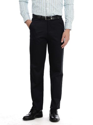 BASICS Regular Fit Men Black Trousers