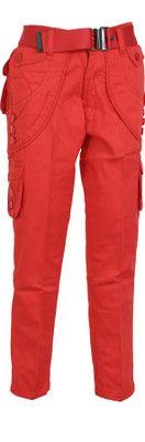 

Awack Slim Fit Boys Red Trousers