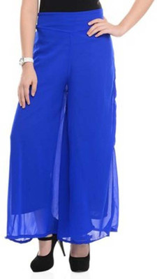 MDS Jeans Slim Fit Women's Blue Trousers, Royal blue