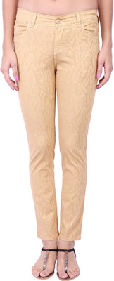 Fashion Cult Slim Fit Women Beige Trousers