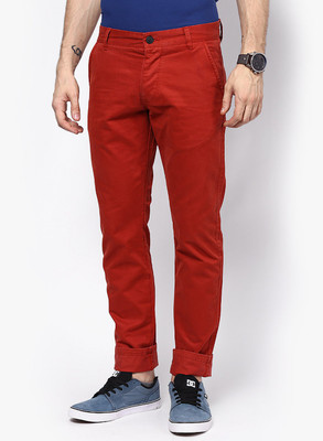 

Jack & Jones Slim Fit Men's Red Trousers, Red dark
