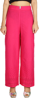 

Quetzal Regular Fit Women's Red Trousers, Magenta