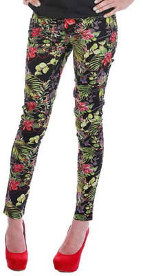 

All About Eve Skinny Fit Women's Multicolor Trousers, Floral
