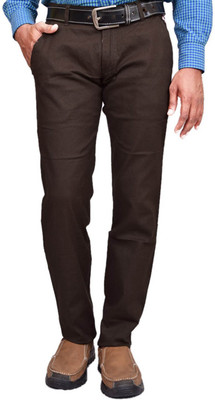 British Terminal Slim Fit Men's Brown Trousers, Dark brown