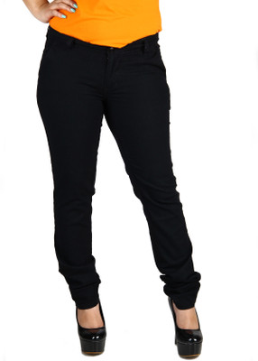 Fashion Cult Slim Fit Women Black Trousers