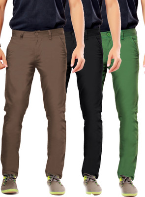 

Uber Urban Rocky Slim Fit Men's Brown, Black, Green Trousers, Black;brown;green