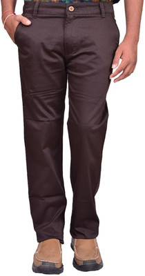 BRITISH TERMINAL Slim Fit Men Brown Trousers