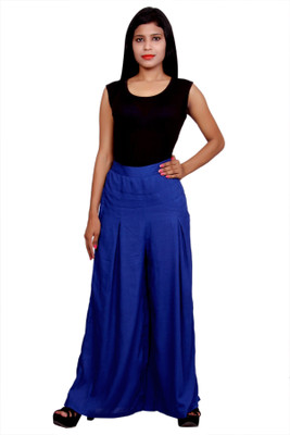 Krishnam Regular Fit Girls Blue Trousers Krishnam Regular Fit Girls Blue Trousers