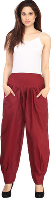 

Ankita Solid Cotton Women Harem Pants, Maroon
