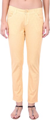 Fashion Cult Slim Fit Women Gold Trousers