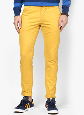 

Jack & Jones Regular Fit Men's Yellow Trousers, Blue dark