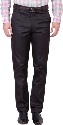 CLITHS Slim Fit Men Black Trousers