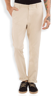 HIGHLANDER Slim Fit Men Beige Trousers