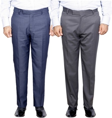 IndiWeaves Regular Fit Men Black Trousers