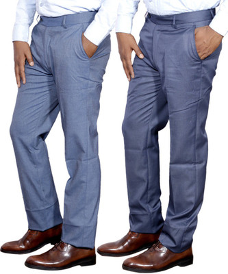 IndiWeaves Regular Fit Men Grey Trousers