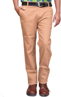 BRITISH TERMINAL Slim Fit Men Cream Trousers