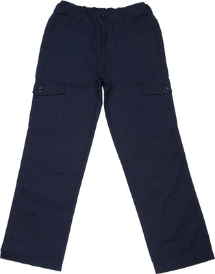 

People Slim Fit Boys Black Trousers, Navy