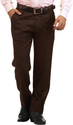 INSPIRE Slim Fit Men Brown Trousers