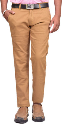 BRITISH TERMINAL Slim Fit Men Yellow Trousers